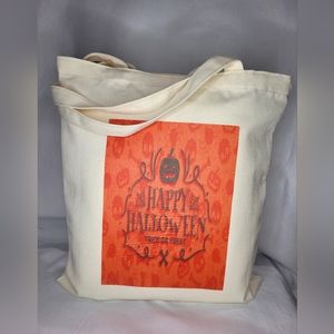 Custom made canvas Halloween trick or treat tote bag